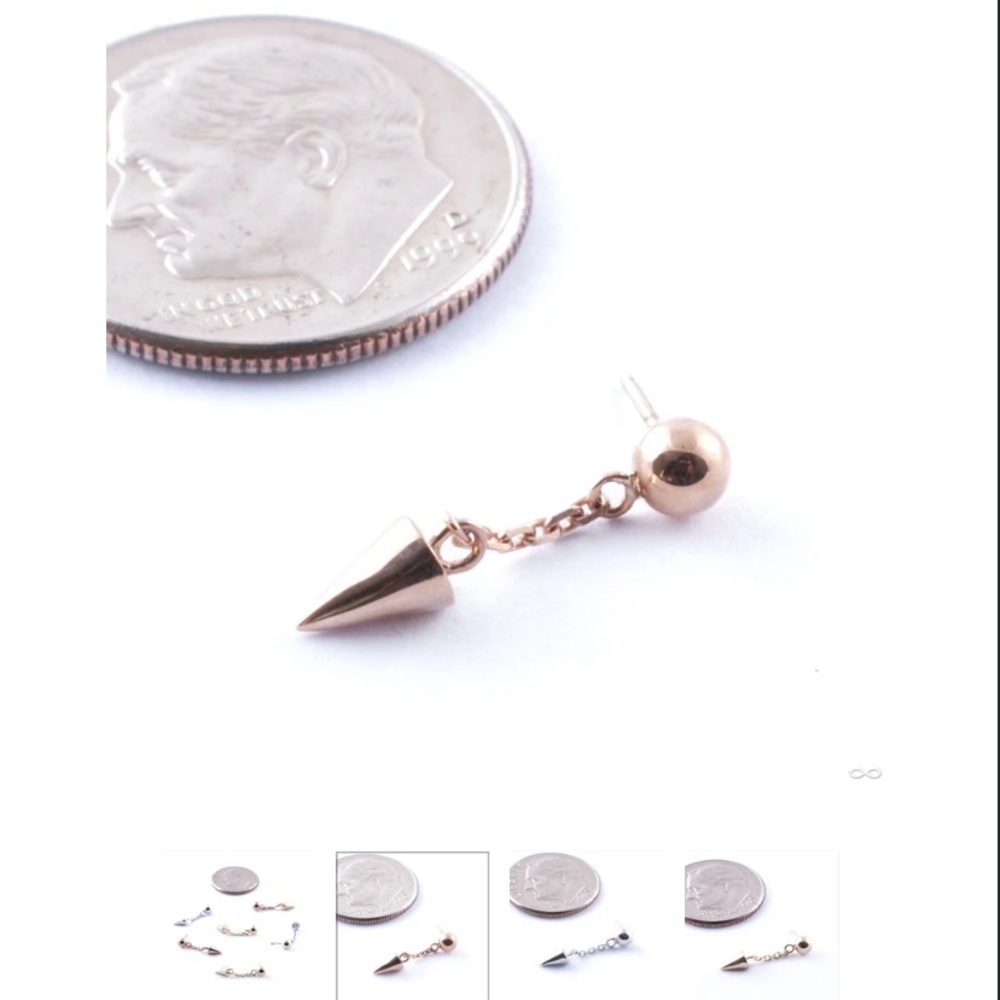 JUNIPURR JEWELRY Darcy 14 K Rose gold threadless pin end only